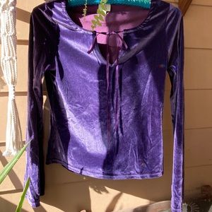90s vintage purple velvet top